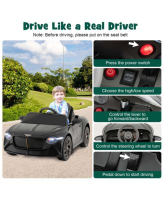 12V Licensed Bentley Bacalar Kids Electric Ride-on Car with Remote Control