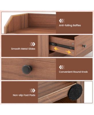 Modern Storage Dresser with Anti-toppling Device-White