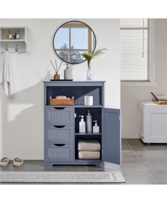 H Bathroom Floor Cabinet wirh 1 Door and 3 Drawers