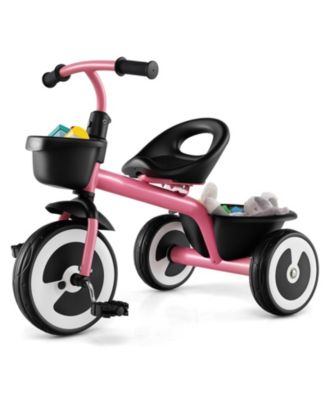 Toddler Tricycle with Adjustable Seat and Storage Baskets for 1.5-5 Years Old