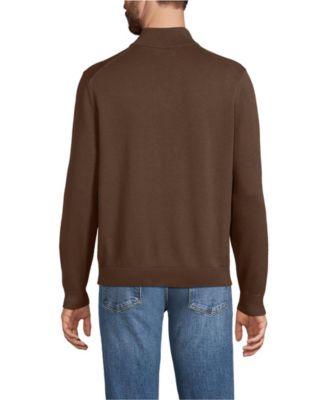 Men's Long Sleeve Fine Gauge Cotton Quarter Zip Sweater