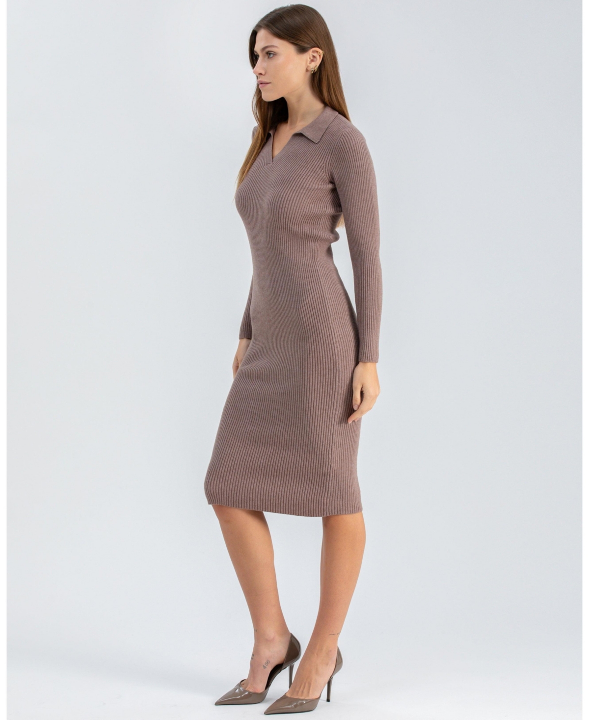 Pietro Brunelli Milano Womens Lavinia Collar Dress In Brown