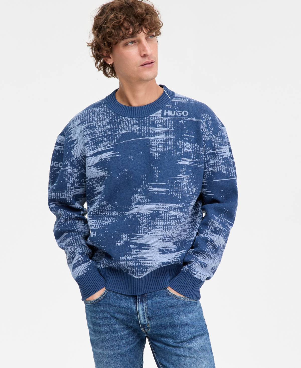 Hugo Boss Men's Cotton Sorbas Long-Sleeve Sweater