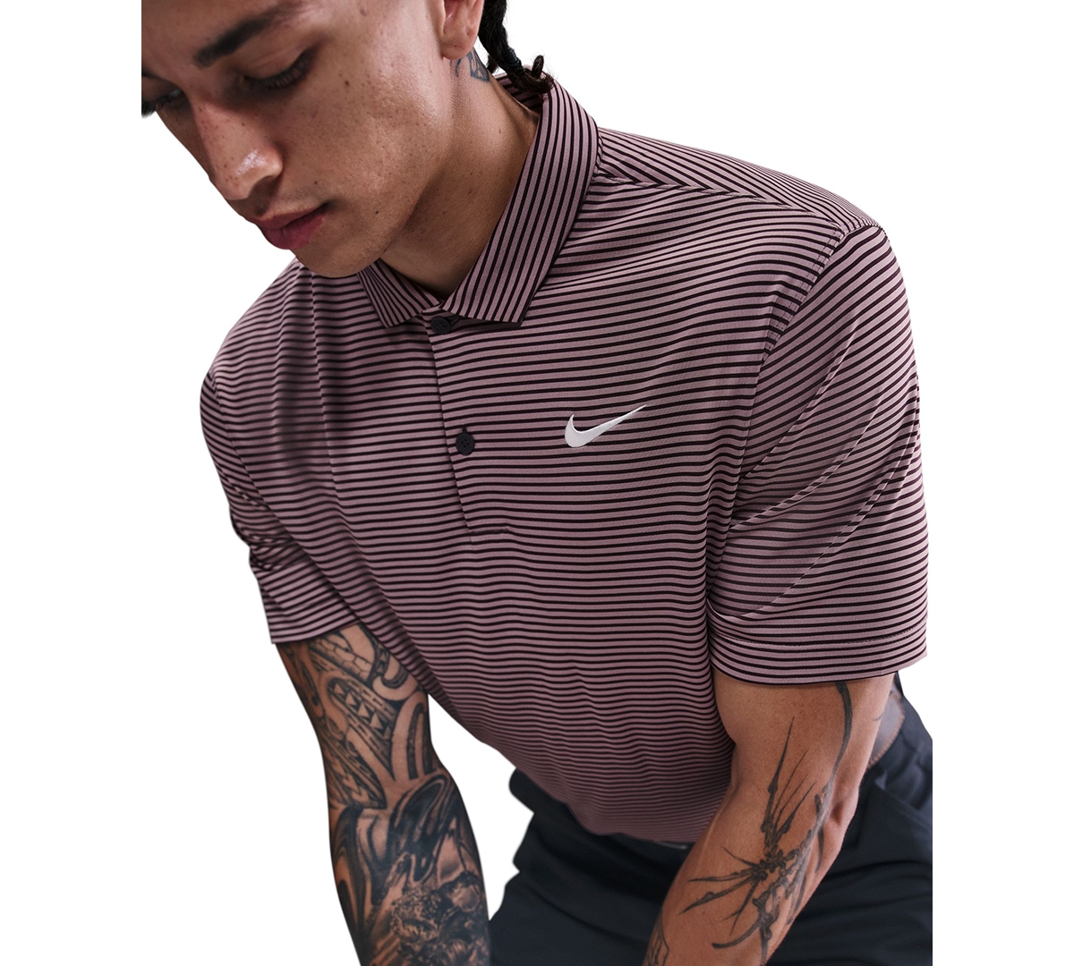 Nike Men's Relaxed Fit Core Dri-fit Short Sleeve Golf Polo Shirt In Purple