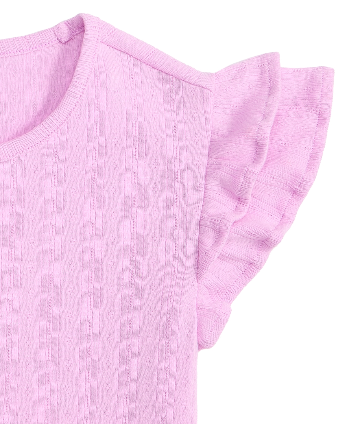 Epic Threads Little & Big Girls Ruffled-sleeve Pointelle Top, Macy's Exclusive In Multi