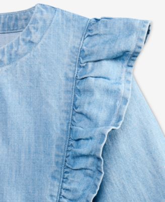 Girls' Toddler 2T-4T Ruffled Denim Shirtdress Dress, Macy's Exclusive