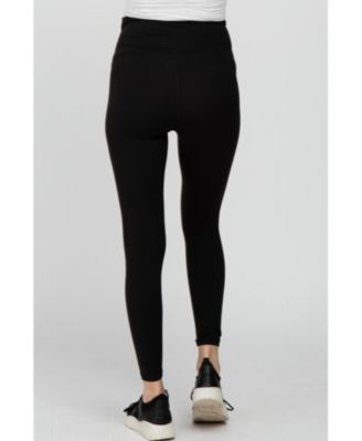 Black V-Waist Maternity Leggings