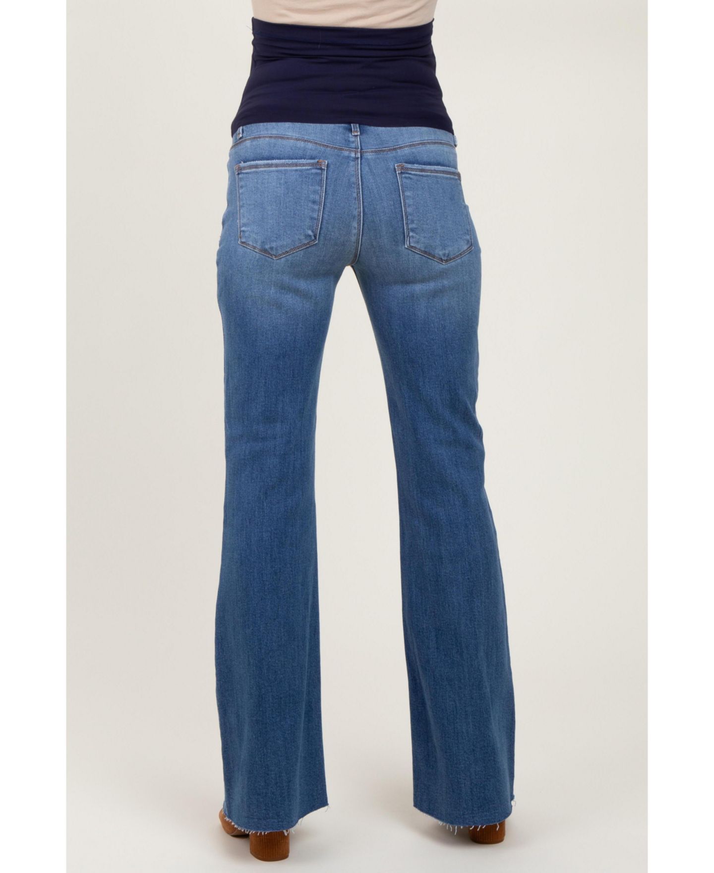 Женские джинсы Pinkblush Blue Raw Cut Hem Flare, цвет: Синий — фото 2