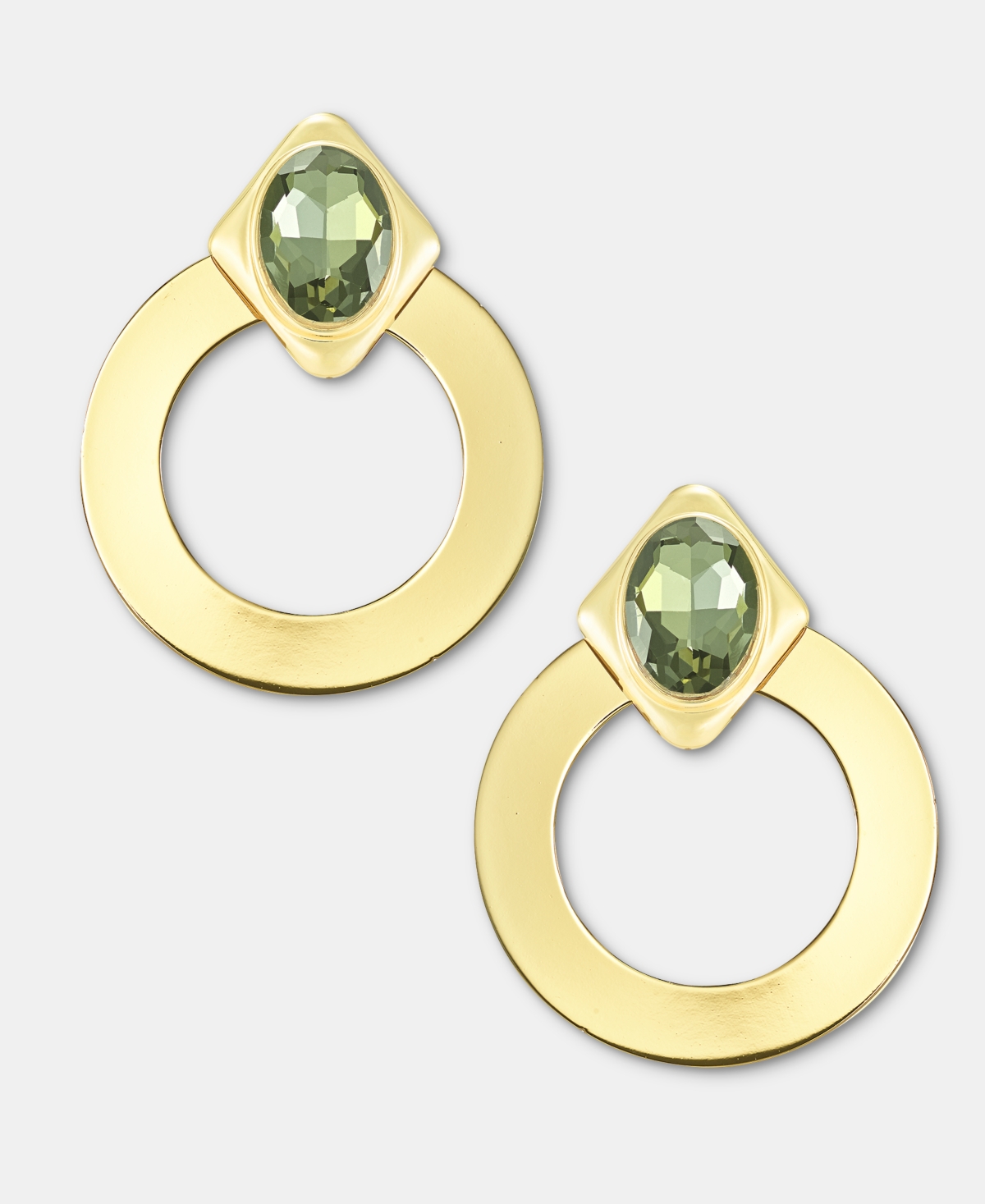 Inc International Concepts Crystal & Hoop Drop Earrings, Macy's Exclusive In Gold