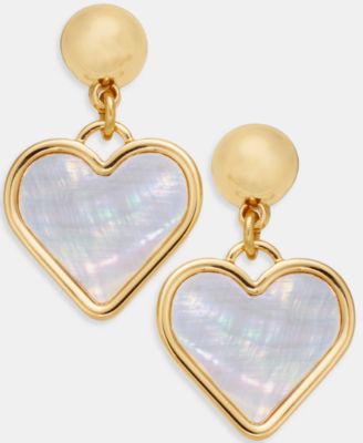 Mother-of-Pearl Heart Drop Earrings, Macy's Exclusive