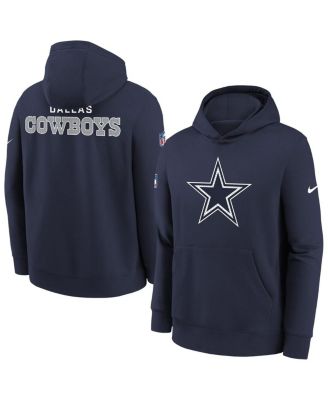 Nike - Big Boys and Girls Navy Dallas Cowboys Sideline Club Fleece Hoodie