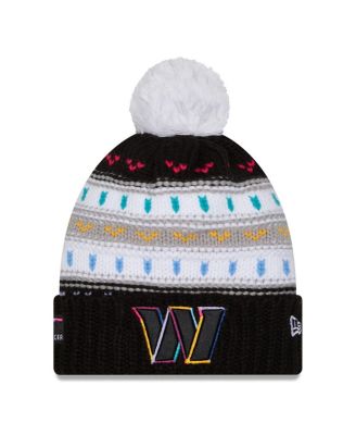 New Era - Women's Black Washington Commanders 2025 NFL Crucial Catch Cuffed Knit with Pom Hat