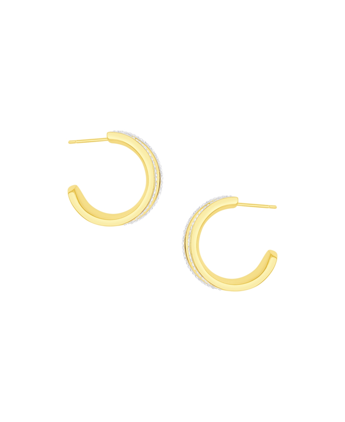 And Now This Crystal Stones Hoop Earrings In Gold