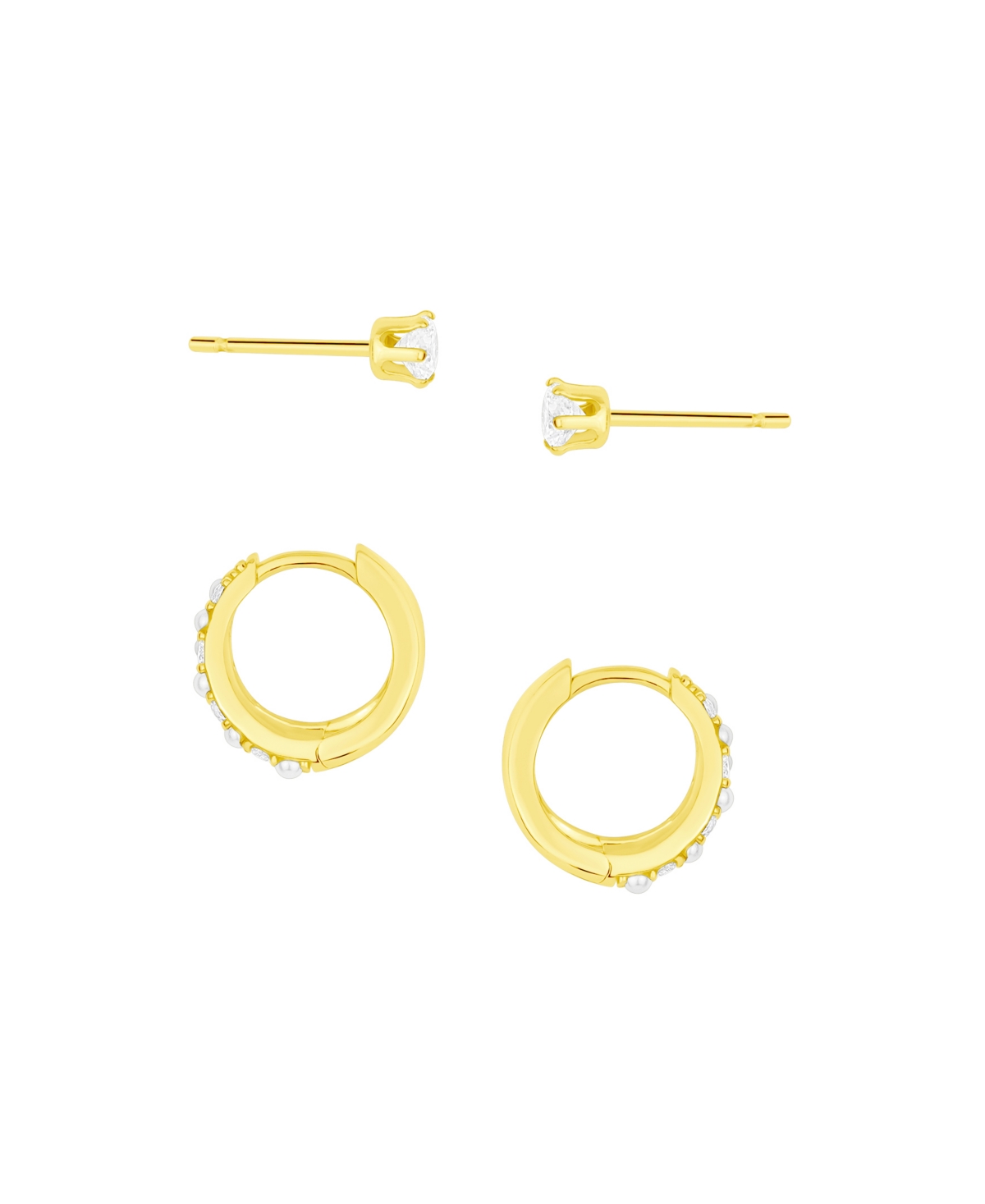 And Now This Stud And Hoop Earring Set In Gold