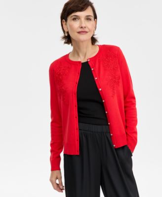 Women's Lace Applique Party Cardigan, Created for Macy's