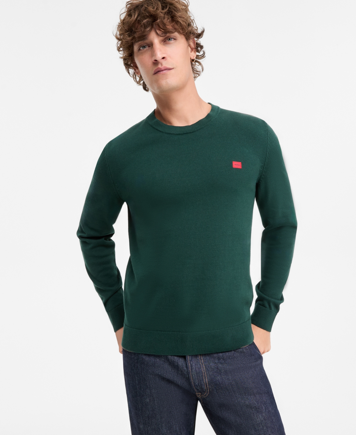 Hugo Boss Men's Cotton San Cassius Long-Sleeve Crewneck Sweater