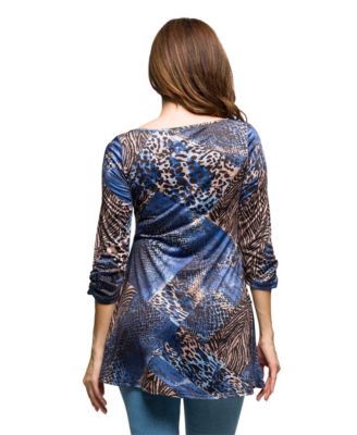 Women's Three Quarter Sleeve Tunic Top
