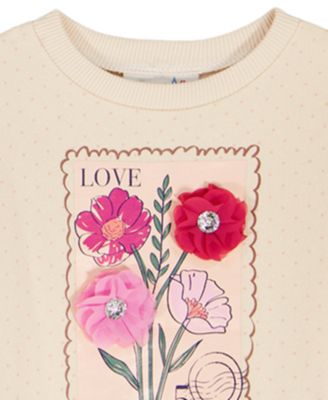 Baby Girls' Printed Top and Ribbed Flare Leggings, 2-Piece Set