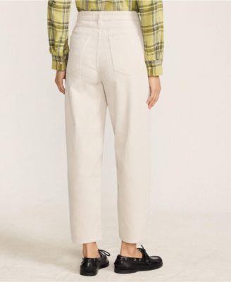Women's Corduroy High Rise Barrel Leg Ankle Pants