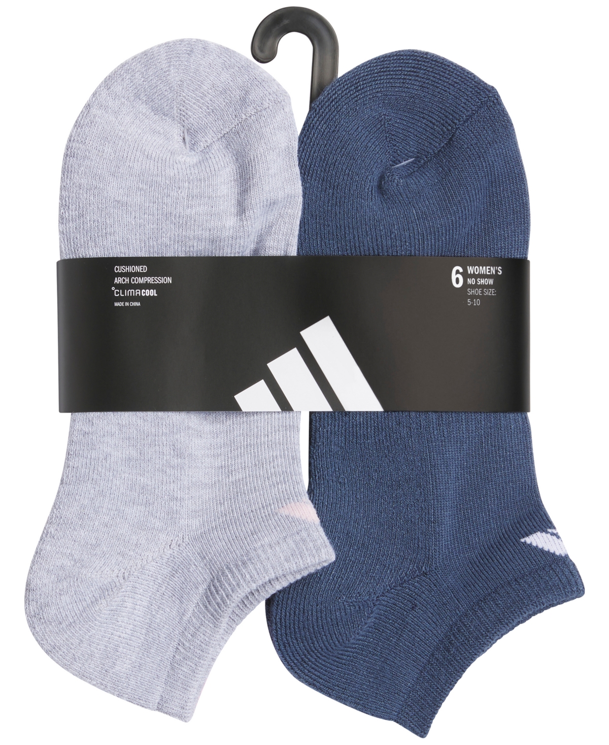 Adidas Originals Women's Athletic Cushioned 6-pack No Show Socks In Multi