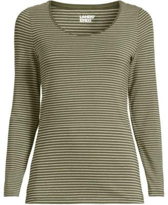 Women's Lightweight Jersey Skimming Long Sleeve Scoop Neck T-shirt