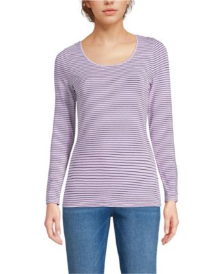 Women's Lightweight Jersey Skimming Long Sleeve Scoop Neck T-shirt