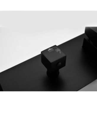 Brass Matte Black Shower Faucet Set Shower System 10 Inch Rainfall Shower Head with Handheld Sprayer Bathroom Luxury Rain Mixer Combo Set