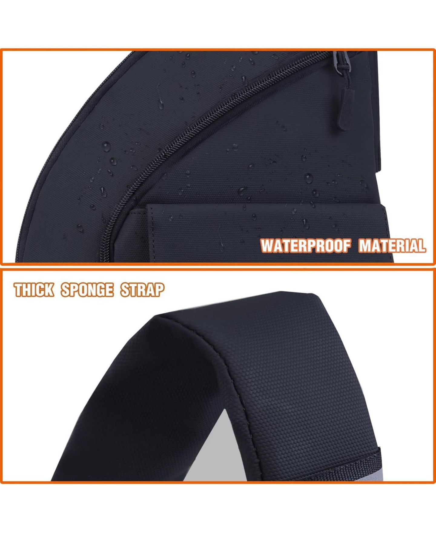 Мужская сумка Urbanmax Anti Theft Travel, Crossbody Bags Chest Sling Bag Purses for Women Men Black Right — фото 5