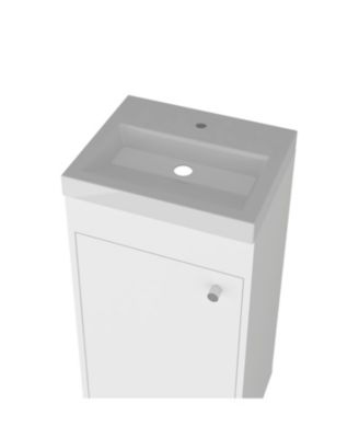 Valdez Bathroom Vanity, 1 Door, 4 Legs, 2 Shelves, White