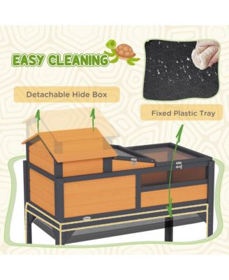 Tortoise Habitat with Adjustable Lamp Holder, Storage Shelf,