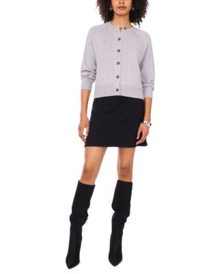 Women's Cozy Crewneck Raglan-Sleeve Cardigan Sweater