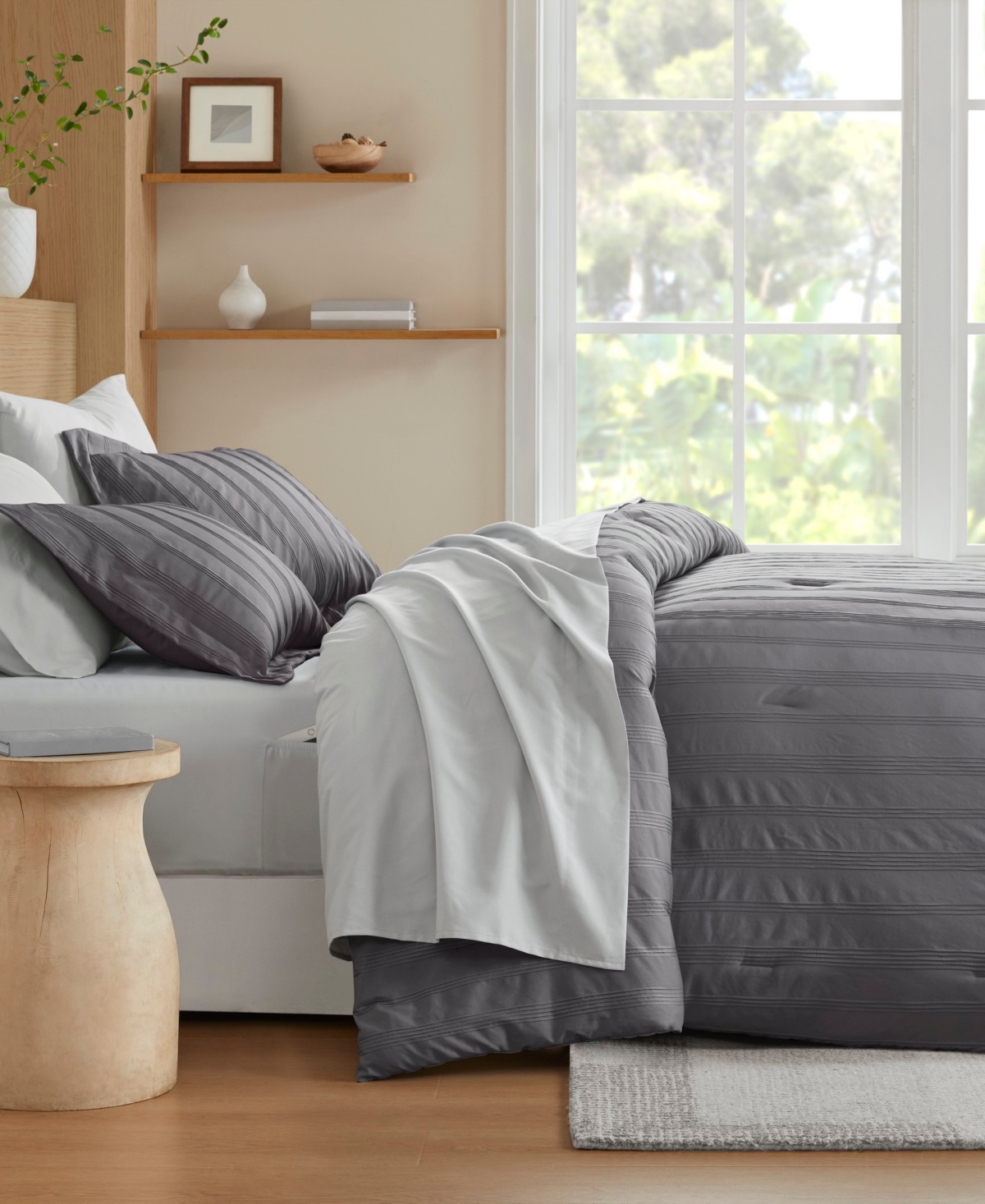 510 Design Logan Woven Striped 7-pc. Comforter Set, King In Gray