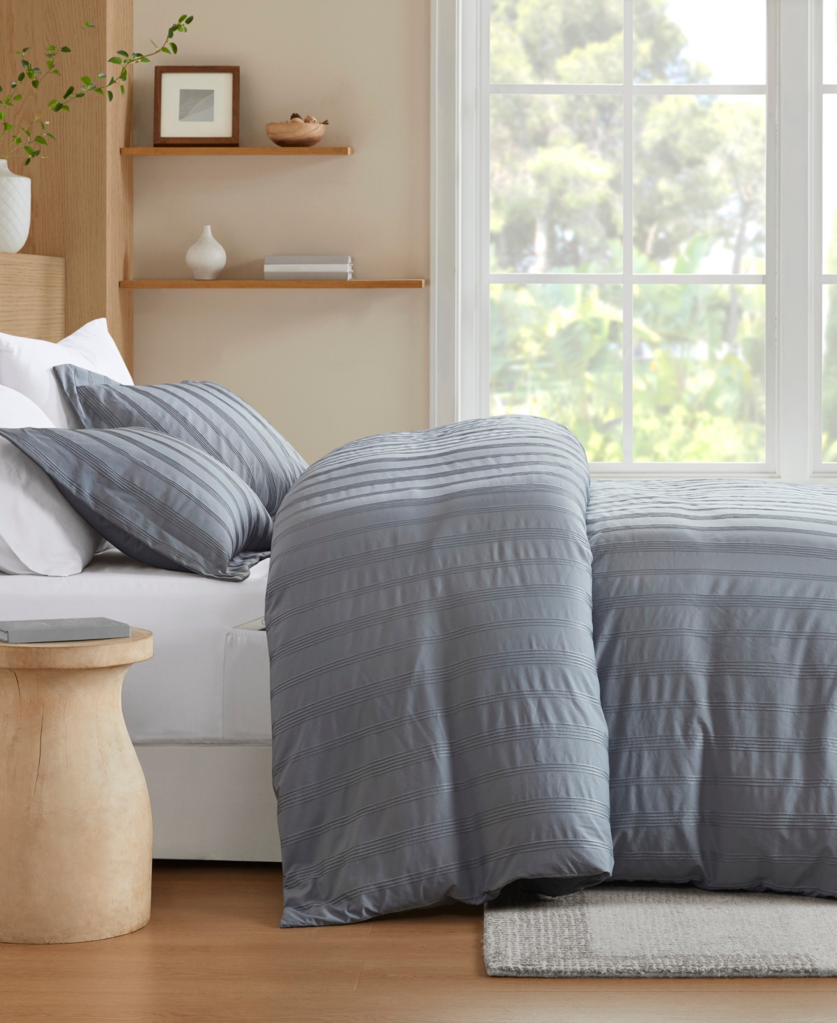 510 Design Logan Woven Striped 3-pc. Duvet Cover Set, California King In Gray
