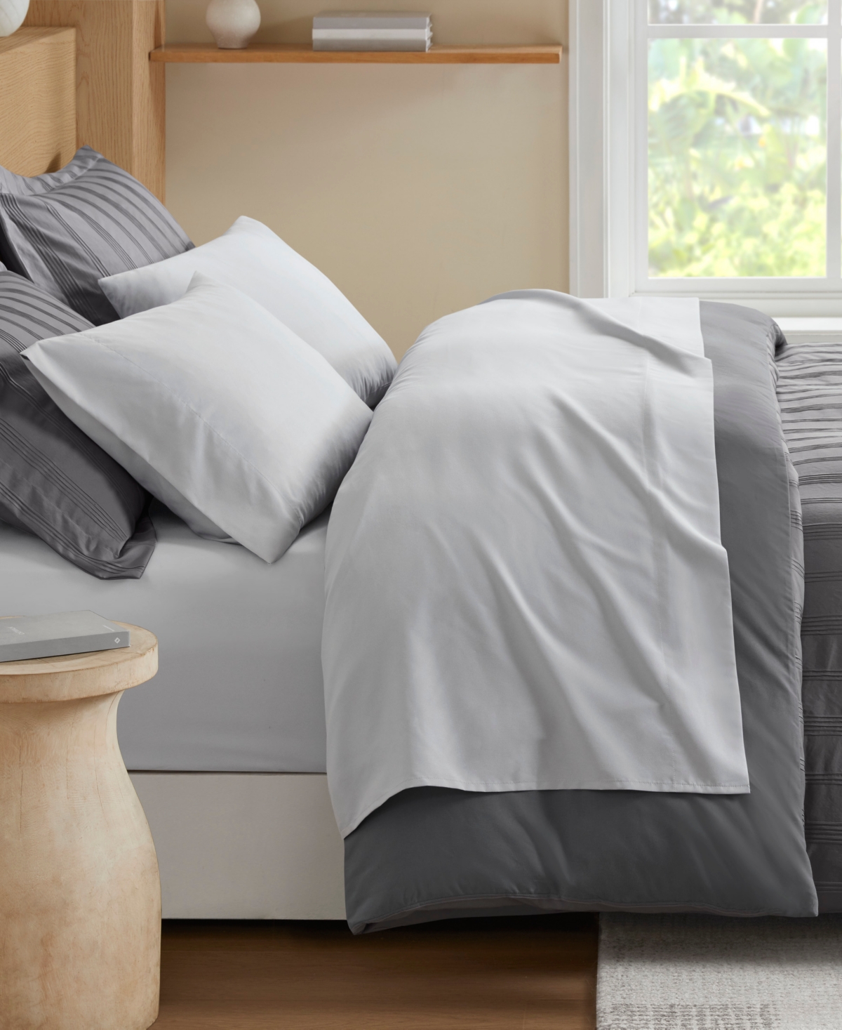 510 Design Logan Woven Striped 3-pc. Duvet Cover Set, King In Gray