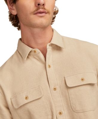 Men's Solid Cloud Soft Flannel Long-Sleeve Shirt