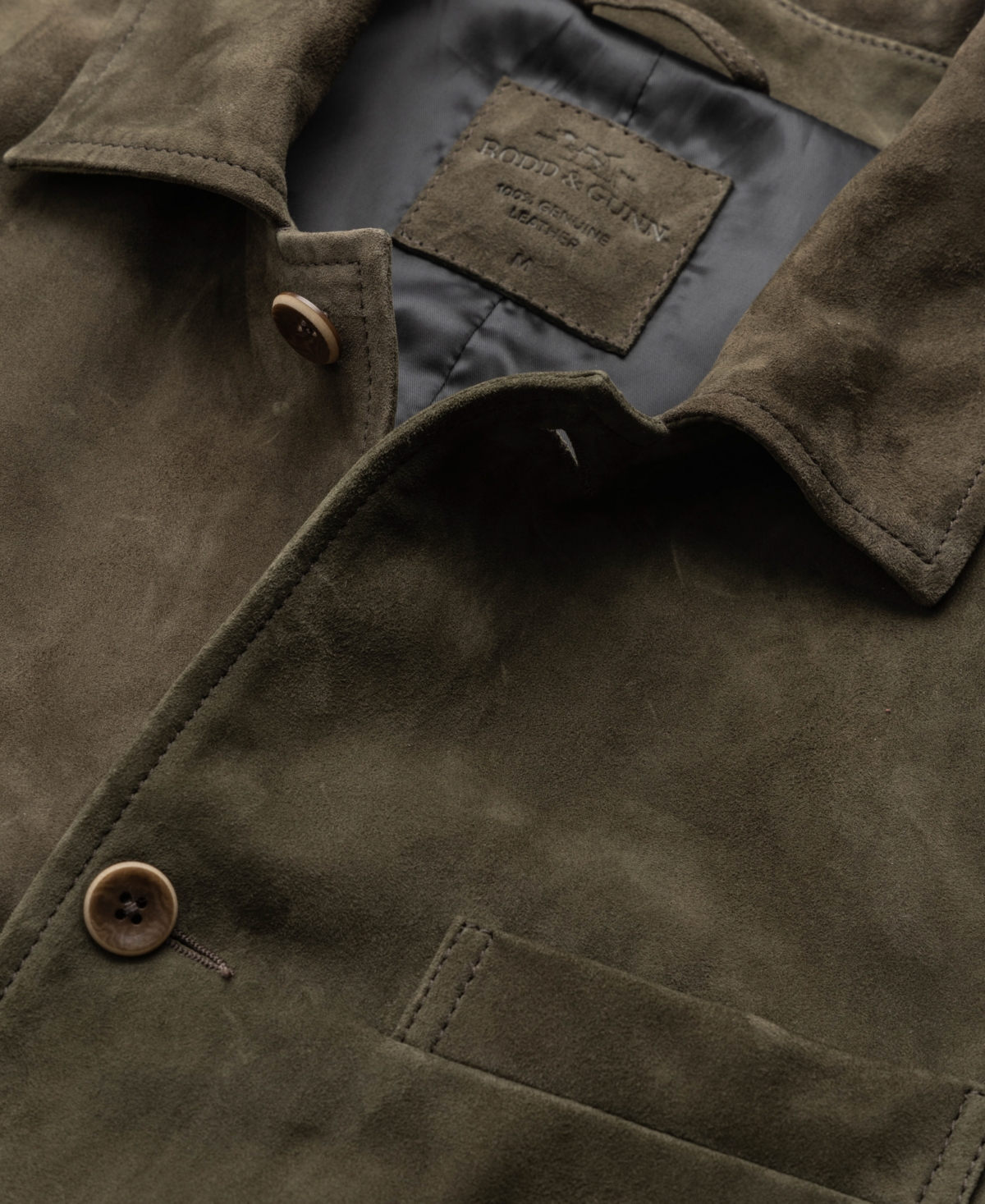 Rodd & Gunn Somerset Suede Shirt Jacket In Green