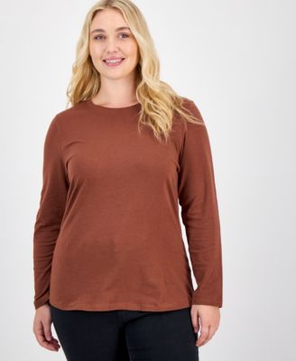 Plus Size Long Sleeve Crewneck Top