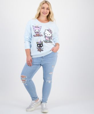 Trendy Plus Size Hello Kitty & Friends Skiing Graphic Sweatshirt
