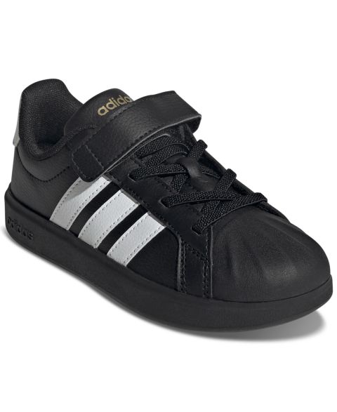 Кроссовки adidas Streettalk Elastic Lace Stay-Put Closure Casual Sneakers from Finish Line для мальчиков, цвет: Чёрный