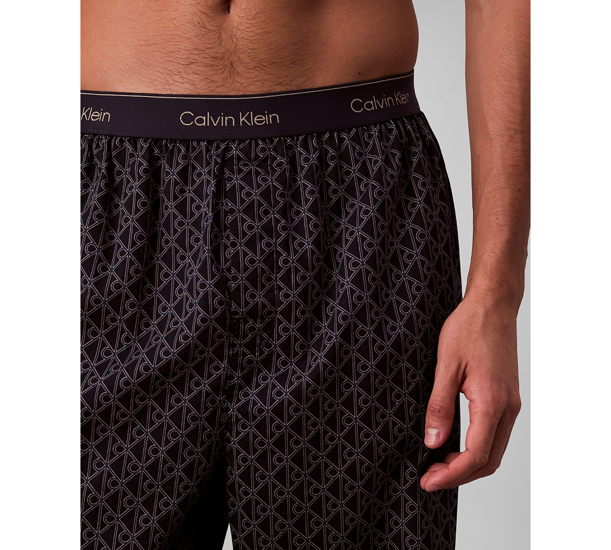 Calvin Klein Men's Cotton Poplin Sleep Pants In White