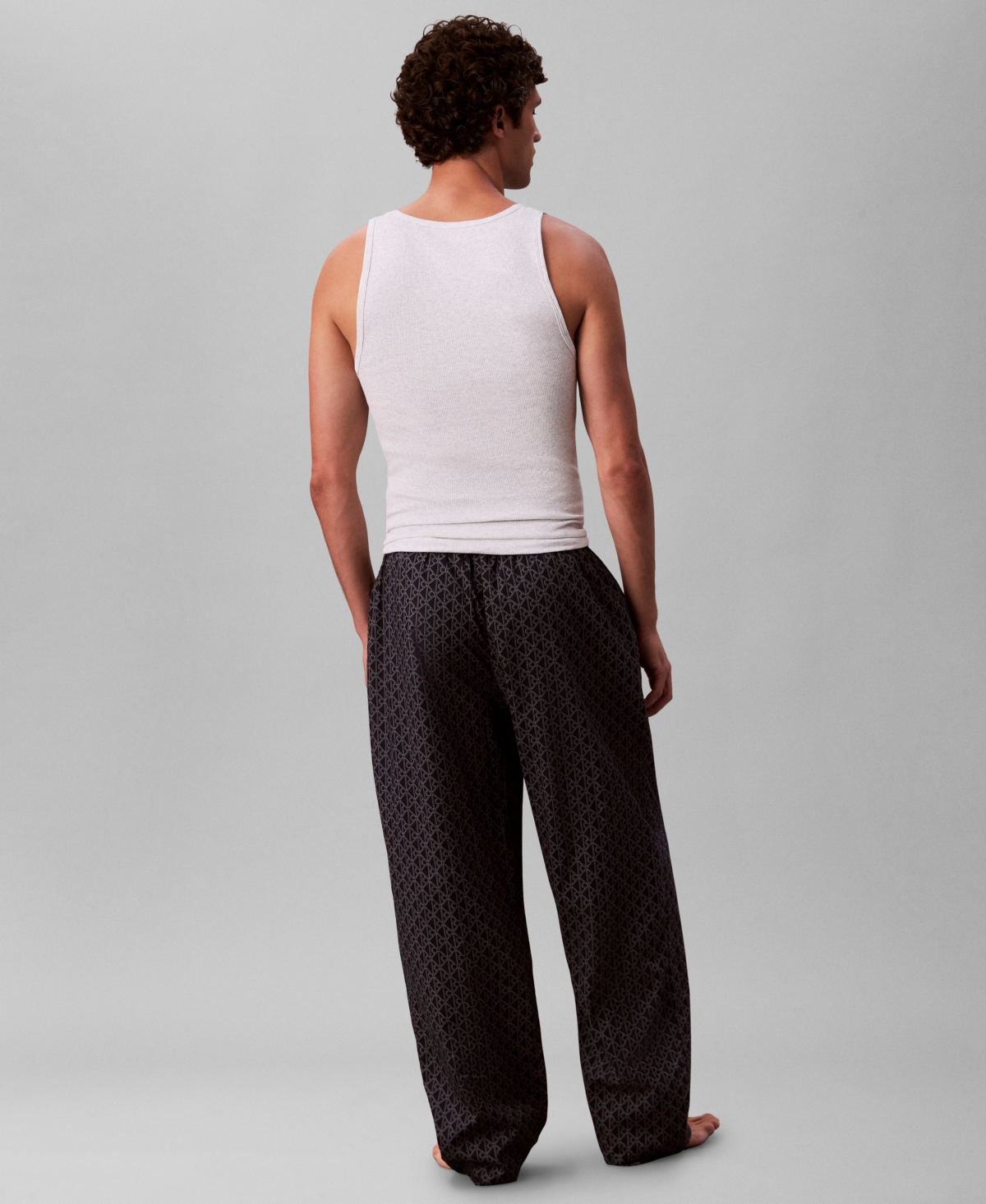 Calvin Klein Men's Cotton Poplin Sleep Pants In White