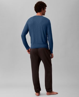 Men's Henley Neck Sleep Top