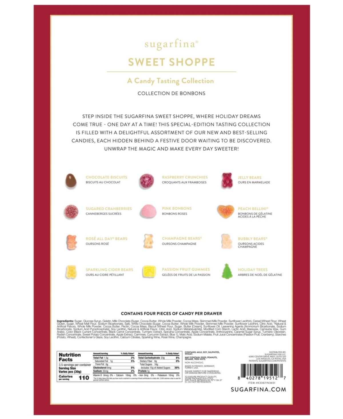 Sugarfina Sweet Shoppe Tasting Collection Candy Box, 3.8 oz.