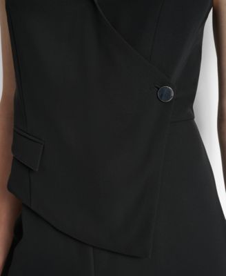 Women's Sleeveless Asymmetric Wide Leg Vest Jumpsuit