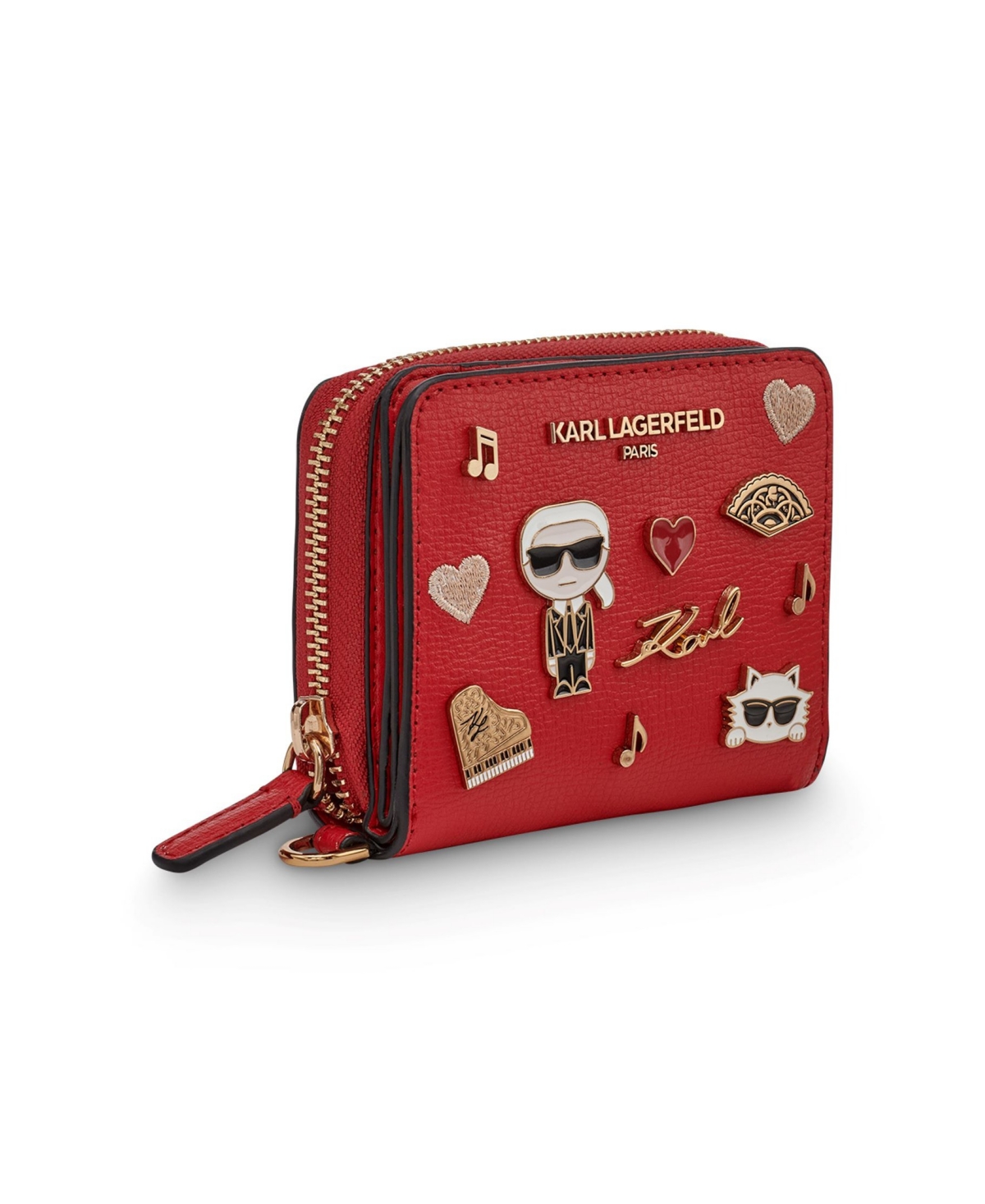 Karl Lagerfeld Zipper Wallet In Red