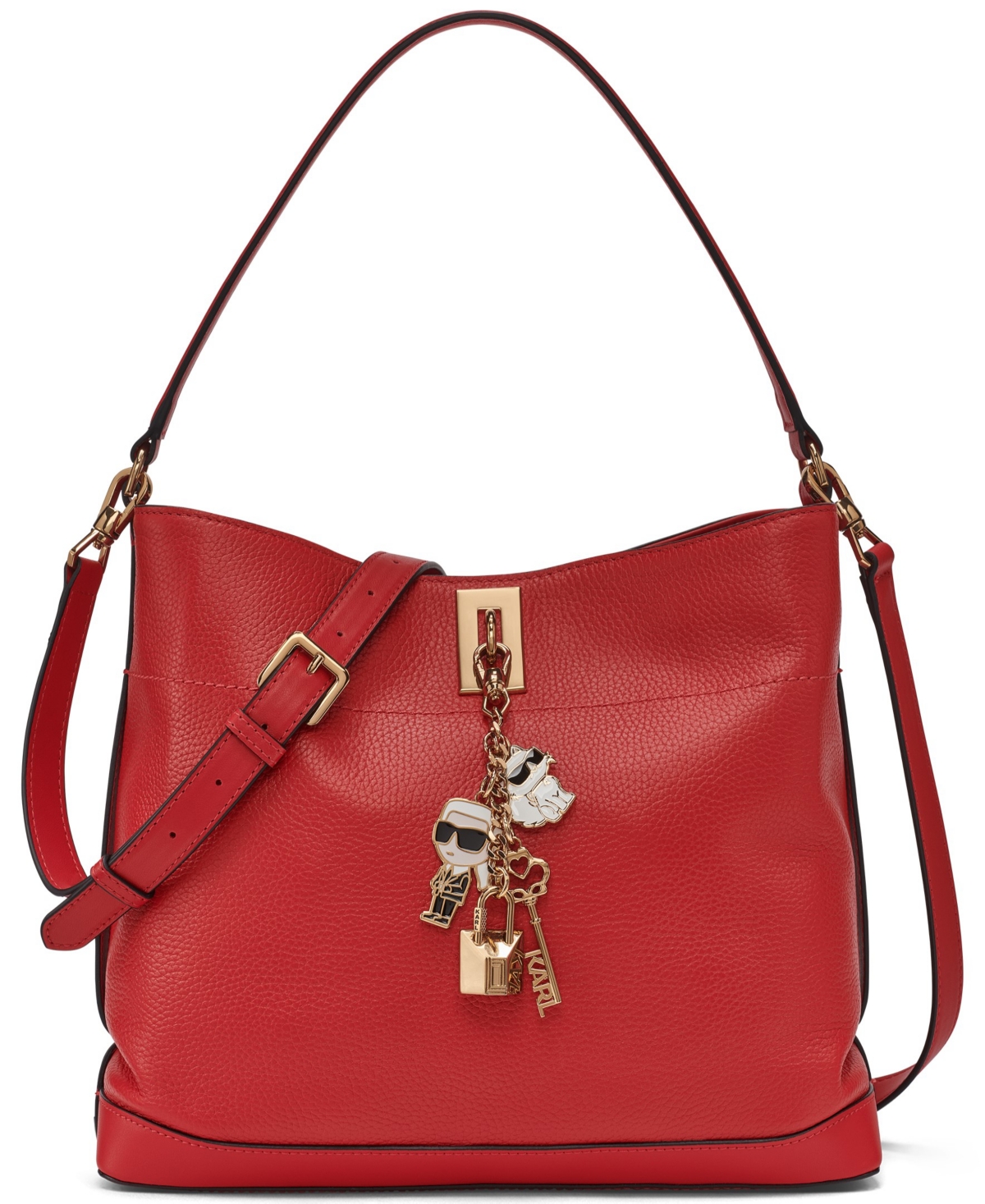 Karl Lagerfeld Gisele Hobo Magnetic Shoulder Bag In Red
