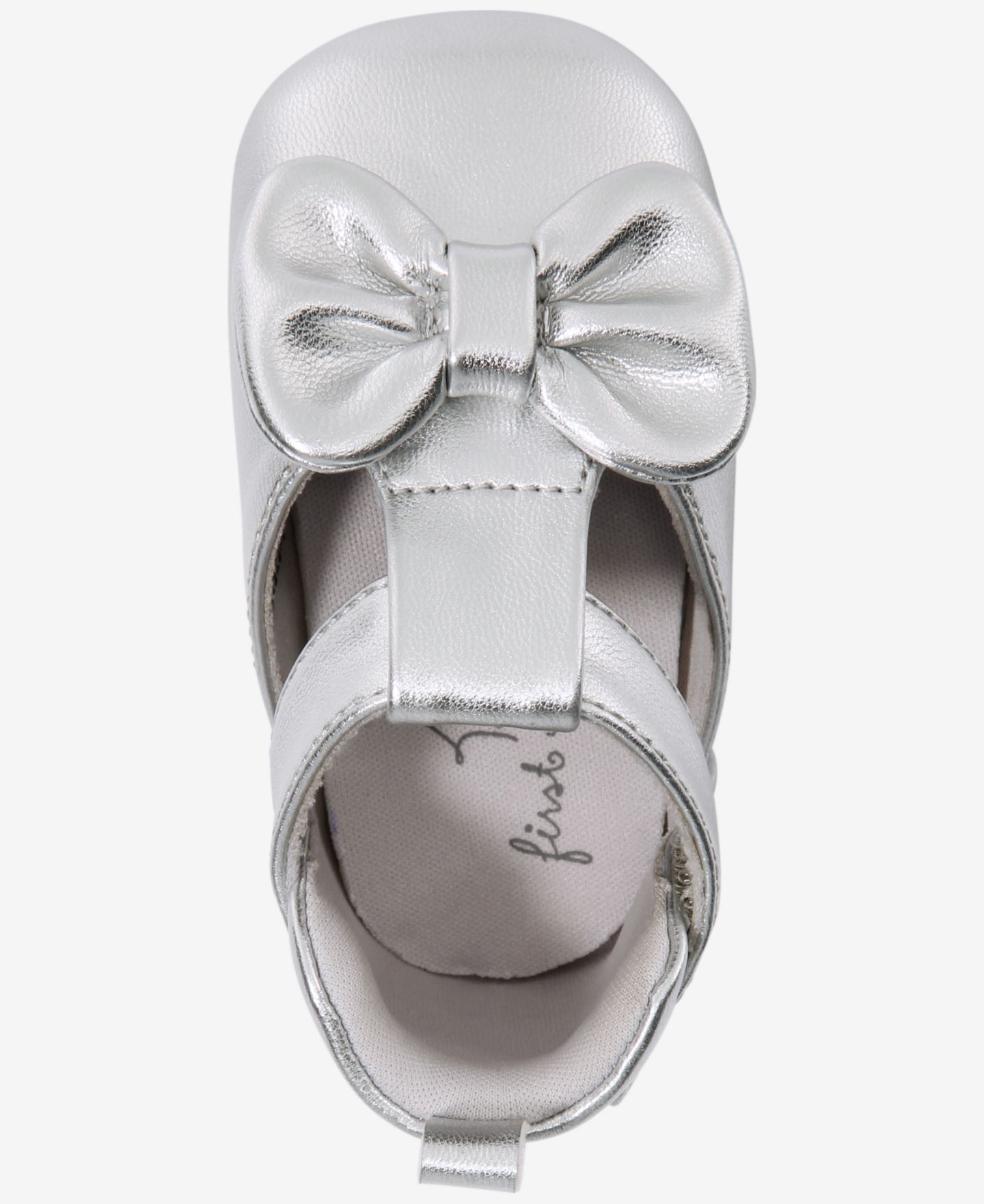 Обувь First Impressions Metallic Bow Shoes для девочек-малышей, цвет: Серебряный — фото 4