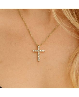 Timeless Grace CZ Cross Pendant Necklace