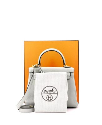 Pre-Owned Hermes Kelly 25 Handbag Grey Togo with Gold Hardware