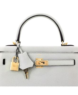 Pre-Owned Hermes Kelly 25 Handbag Grey Togo with Gold Hardware